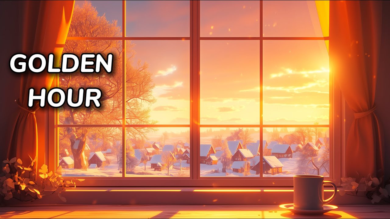 Golden Hour Lofi 🌅 Warm Sunset Vibes to Relax & Chill [Cozy Winter]
