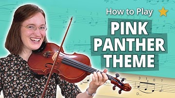 How to Play Pink Panther Theme | Beginner Play-Along Tutorial | Violin Sheet Music + Accompaniment