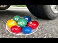 Experiment Car vs M&M Candy | Crushing crunchy & soft things by car | Test Ex