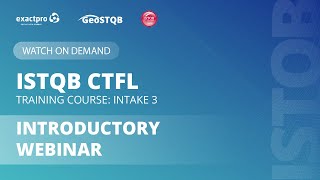 ISTQB CTFL Training Course: Intake 3 – Webinar
