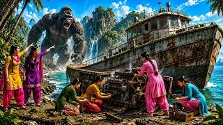6 Punjabi Girls Survived the Giant Island and Escaped Before the Giant Gorilla Caught them! 🦍🚤
