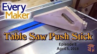 How to Make an adjustable table saw push stick