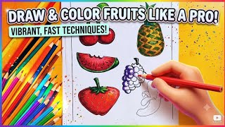 How To Draw And Color Fruits Step By Step 🍉 Fruit Coloring Pages For Kids