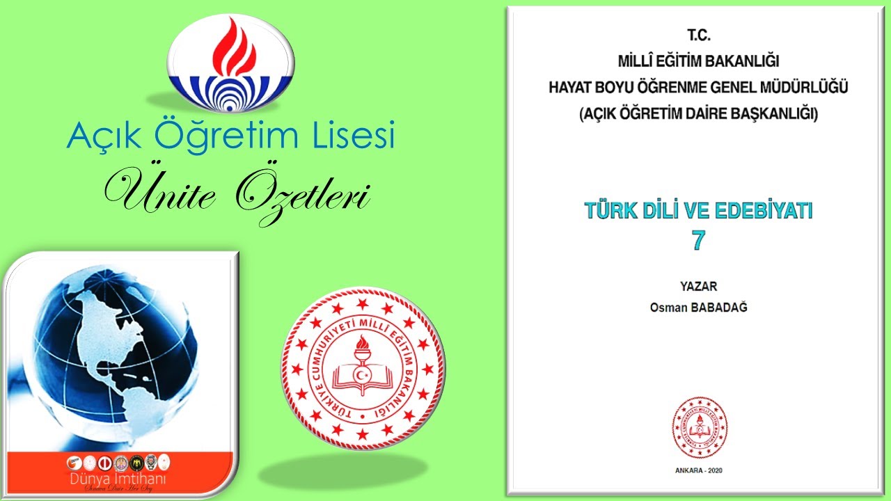 aol acik ogretim lisesi turk dili ve edebiyati 7 unite ozetleri youtube