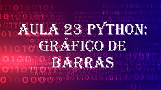 Aula 23: Gráfico de barras em python #pythonprogramming
