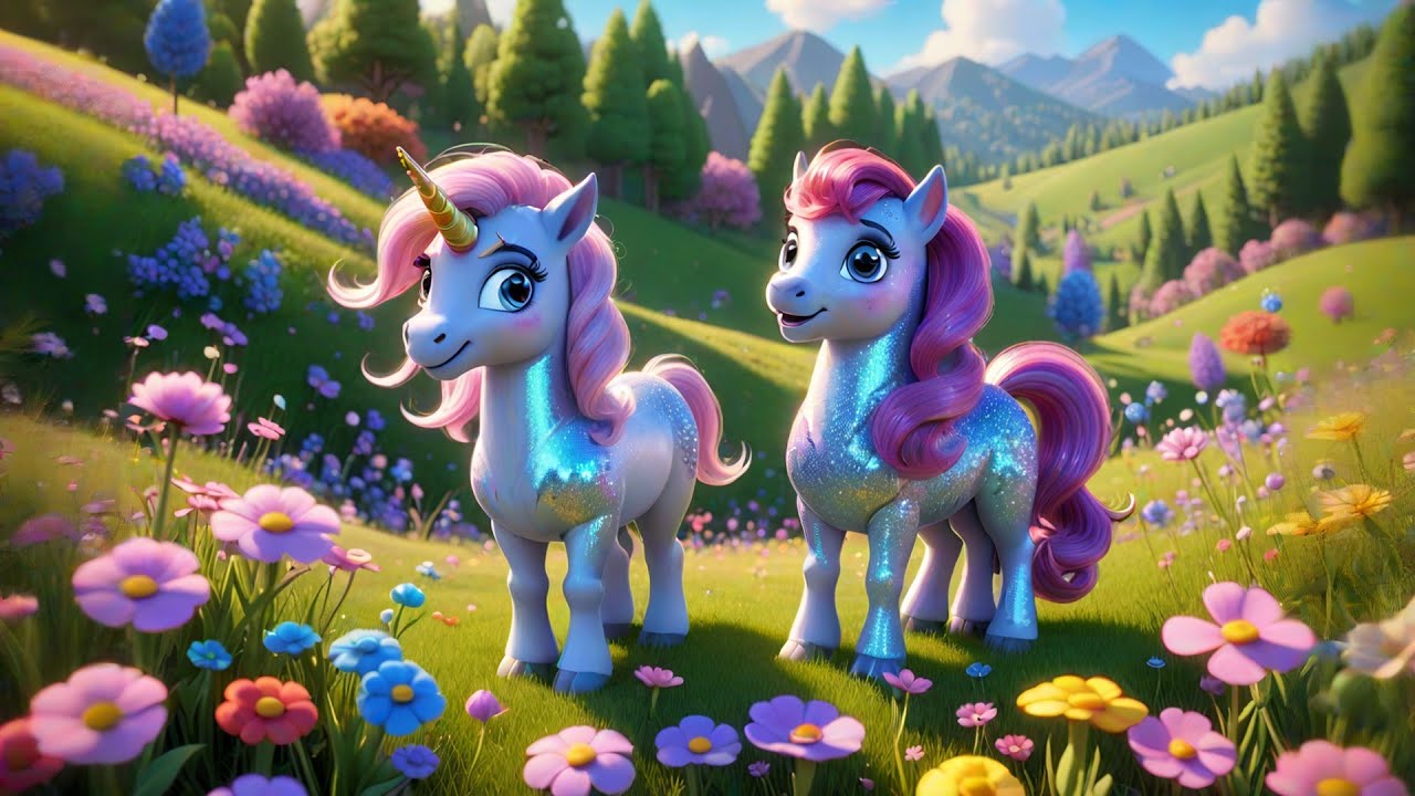 Two Baby Unicorns Chase a Cloud | Magical Kids Song | Nursery Rhymes ...