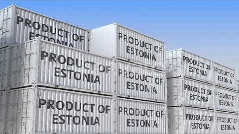 Containers with PRODUCT OF ESTONIA Text | Motion Graphics - Envato elements