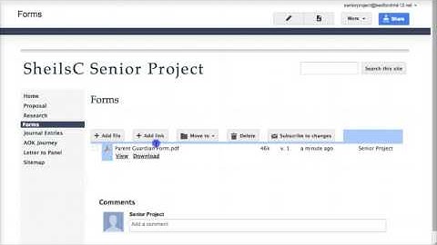Adding Froms to Forms Page in Google Sites