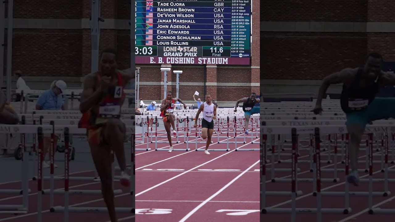 Jamar Marshall delivers a breakthrough performance of 13.04 in the men’s 110m hurdles 😮‍💨 #track