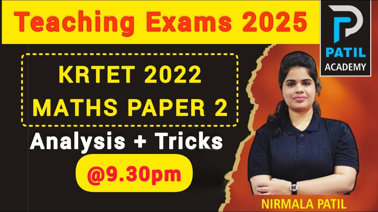 KRTET 2022 MATHS PAPER -2🔥| Target KRTET/GPSTR 2025|   |  Useful for All  Exams | By Nirmala Patil