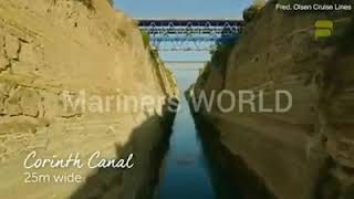 Biggest Cruise ship to ever squeeze through tiny Corinth canal