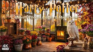Autumn Hogwarts Greenhouse Fireplace Ambience 🍂🦉 | Cozy Conservatory & Soft Magical Music screenshot 4