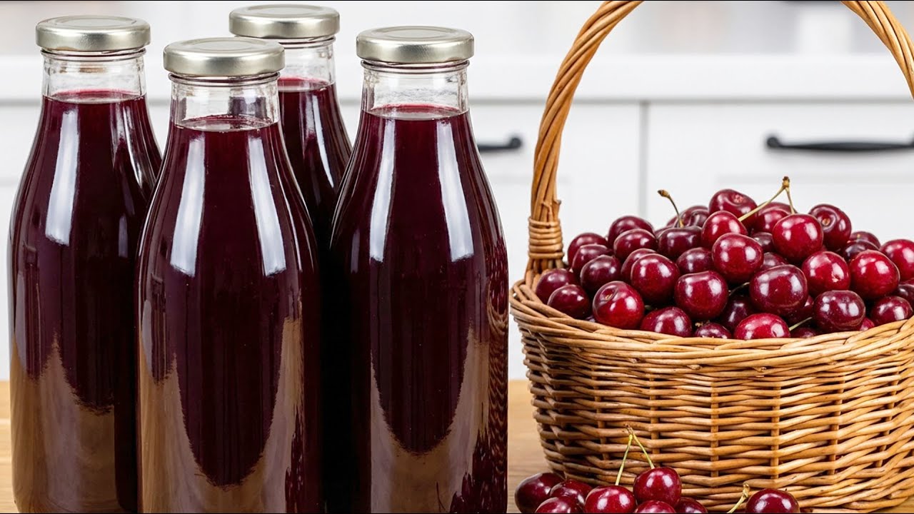 Домашний вишневый сок 🍒 рецепт без сахара ❗ без консервантов ❗ без химии ❗