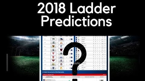 2018 AFL Ladder Predictions + Finals Predictions