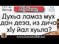 127. Духьа ламаз мух дан деза, из дича хIу йал хуьла ? Абу Халид.