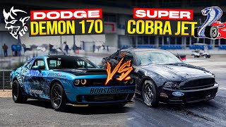 Dodge Demon 170 vs Super Cobra Jet 1/4 mile Drag Race | Demonology Drag Racing