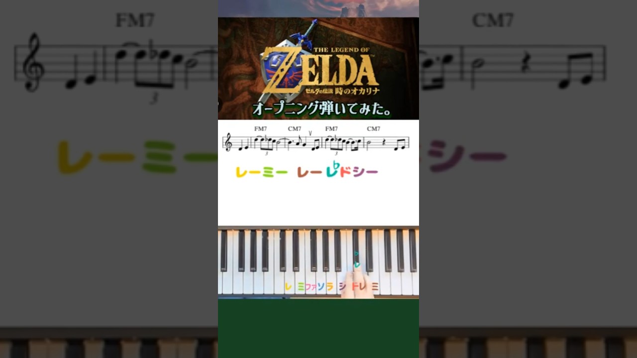 ドレミ譜】ゼルダの伝説 時のオカリナ/オープニング(メロディ)かんたん