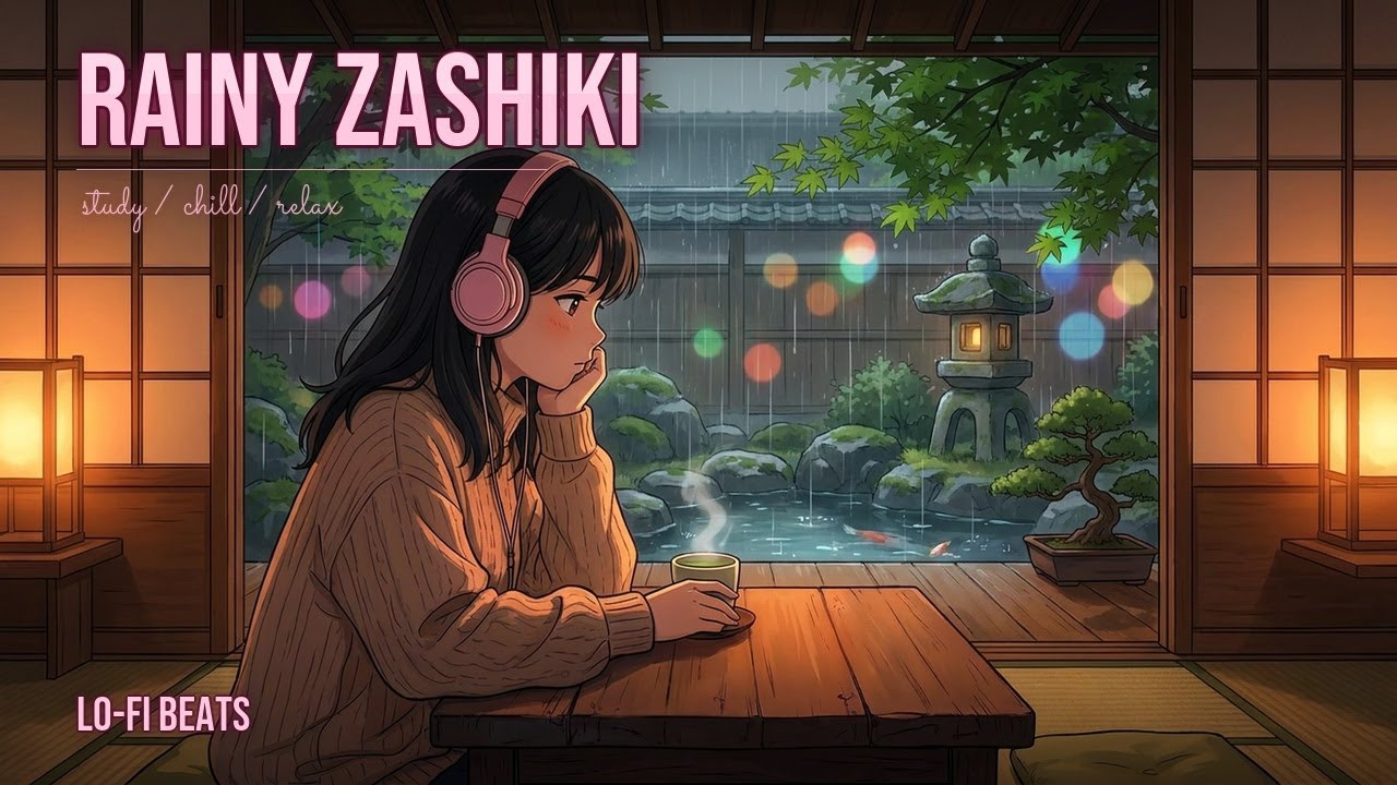 Rainy Zashiki Garden Afternoon | Soft Lo-Fi for Quiet Tatami Hours