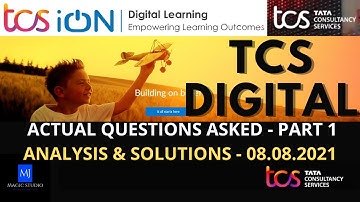 TCS Digital Aptitude Questions and Answers - 08.08.2021 - First Slot