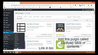 How to insert table of content on your Content with ( wordpress pulgin )