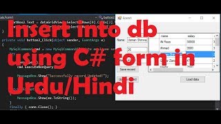Insert data into db  table using C# form in Urdu/Hindi