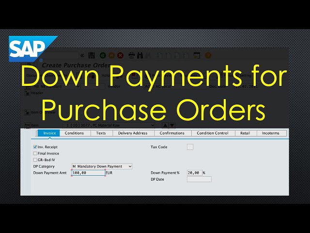 invoice for down payment