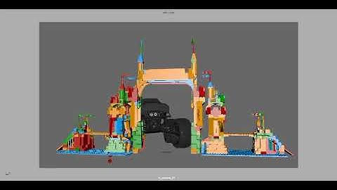 3D Animation / procedural destruction lego castle #houdinifx #vfx