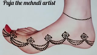 Very Easy payal Mehndi Design 2026/pairon Ki Mehndi/Leg Mehndi Design/jewellery mehndi design 