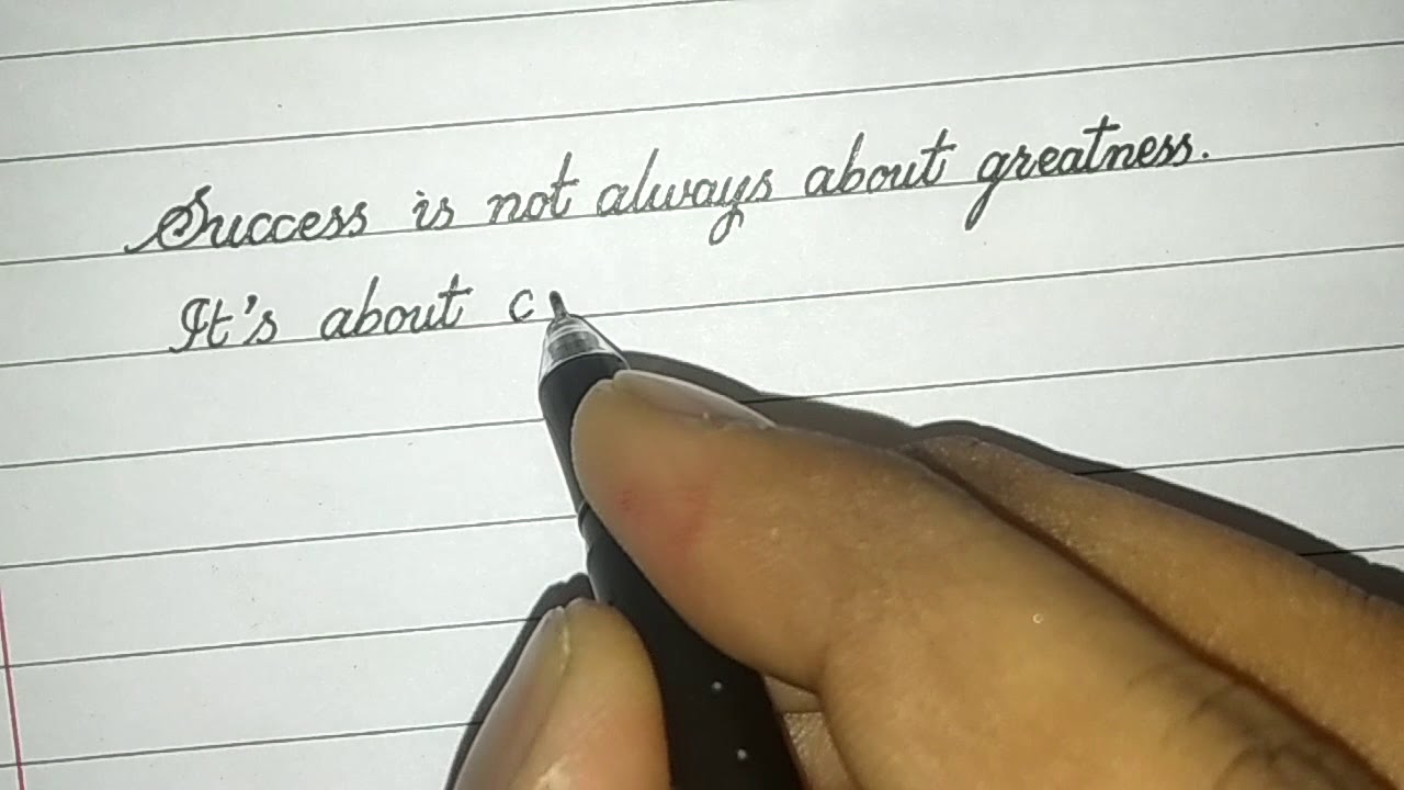 Beautiful cursive handwriting | Neat cursive handwriting in gel pen