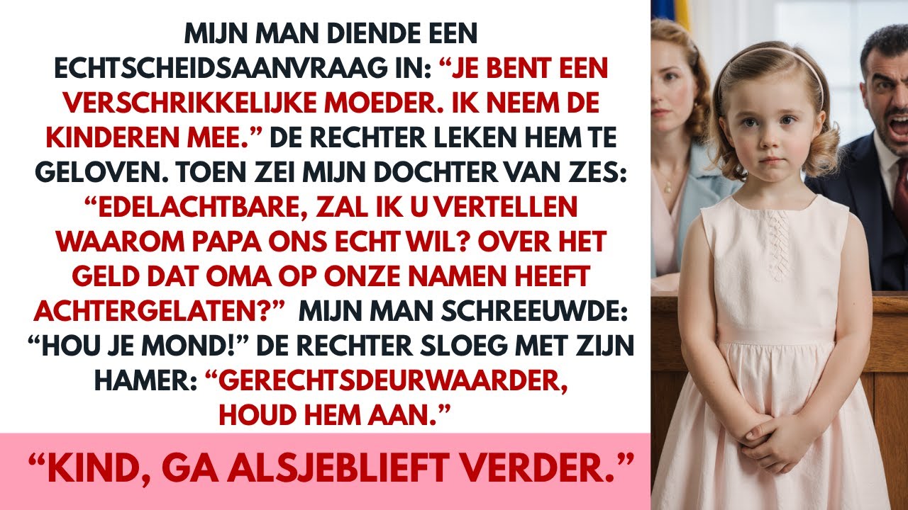 “HOU JE MOND!” riep hij, maar onze dochter onthulde zijn geheime 2 miljoen euro in de rechtszaal.