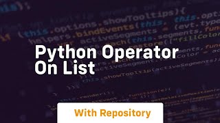 python operator on list