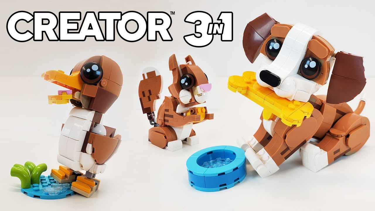 Обзор набора LEGO Creator: Игривый щенок (набор 2026 года 31382) Утка и белка!