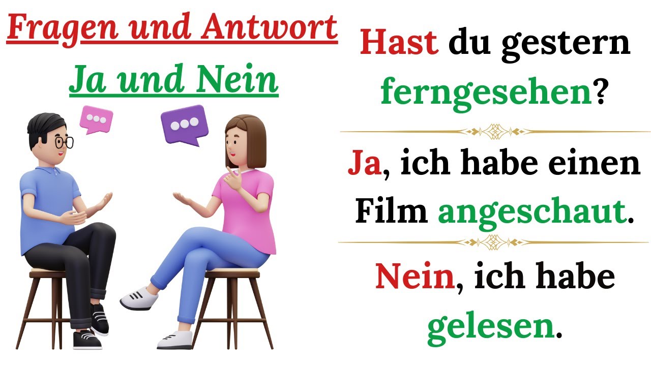 Ja/Nein-Fragen auf Deutsch ✅❌ | A1–A2 | Deutsch lernen mit Antworten