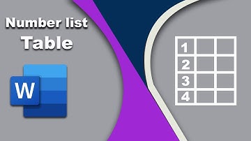 how to create a numbered list in Microsoft word table