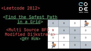 leetcode 2812 | Find the Safest Path in a Grid | BFS + Dijkstra's | Leetcode POTD | DSA