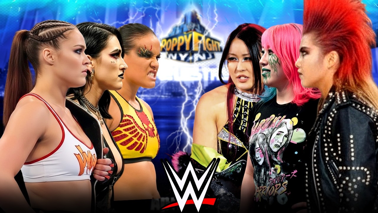 Полный матч WWE: Ронда Роузи, Риа Рипли и Шейна Баслер против Булла Накано, Асуки и Ийо Скай — 27...