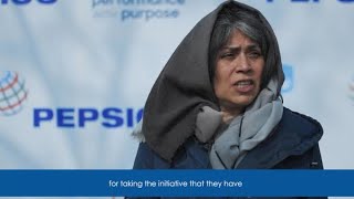 Naima Mansur speaks at PepsiCo's Sustainable Farming Roadshow