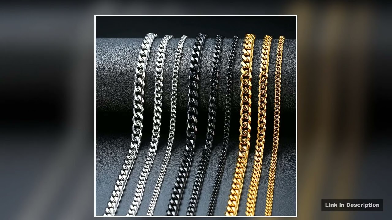 Vnox Cuban Chain Necklace for Men WomenBasic Punk Stainless Steel Curb Link Chain ChokersVintage