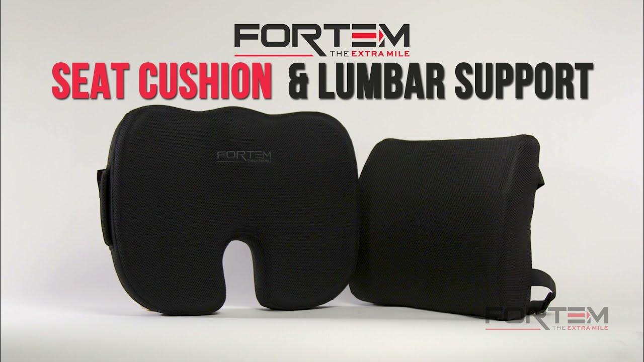 Fortem Seat Cushion & Lumbar Support for Office Chair, Car, Wheelchair, Memory