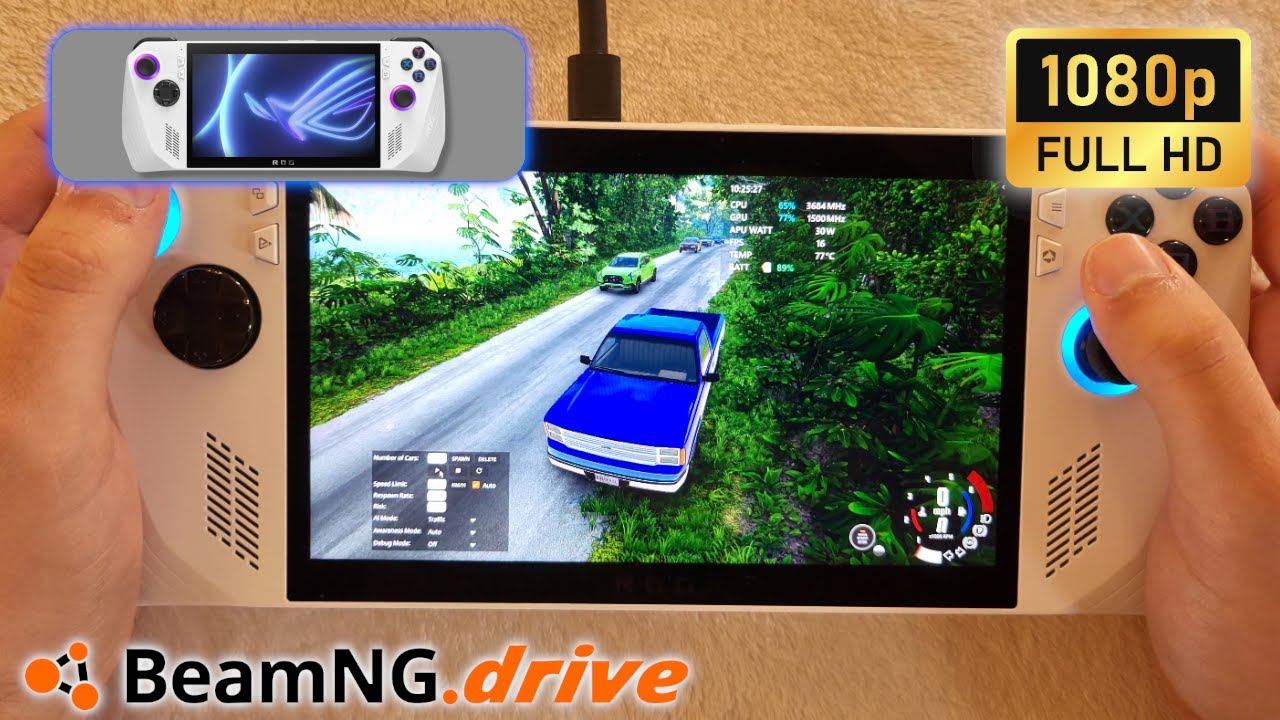 ASUS ROG Ally BeamNG.drive 40 Cars 1080p Normal settings YouTube