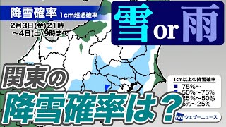 【雪情報】明日の夕方から夜は関東で雪や雨／関東の降雪確率は？