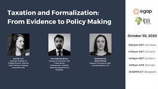 IPA & EGAP Webinar | Taxation and Formalization: From Evidence to Policy Making