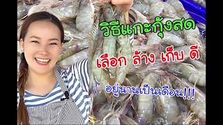 วิธีแกะกุ้งสด เลือก ล้าง เก็บดีอยู่นานเป็นเดือน How to unwrap fresh shrimp, keep clean