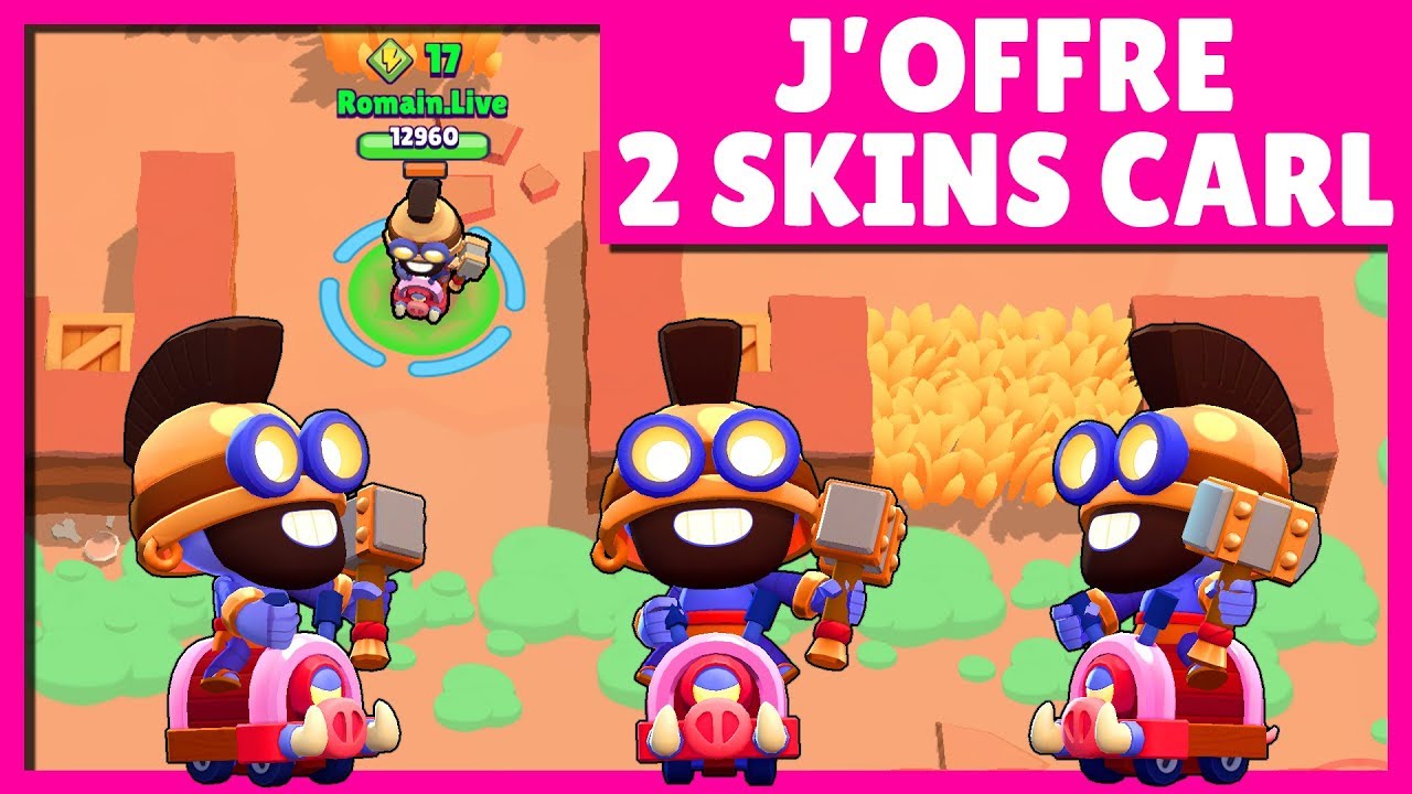 J Offre Des Skins Brawl Stars Carl Chevaucheur De Cochon Youtube - brawl stars tout les skin avec carl