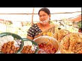 Aunty Meals Hyderabad | Cheapest Roadside Unlimited Non Veg Meals | Indian street food | PopulaPette