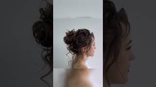 Wedding updo hairstyle tutorial. Messy bun 2026