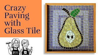 Crazy Paving Mosaic Background and Cutting Circles with Glass Tile