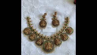 1Gm Necksets Haram Imitation Jewellery Guthapusalu Antique Neckset Dm To 9940156763 Order