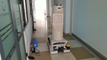 #covid19 #agv #uvc #robotics #lidar Test robot tự hành với cụm đèn UVC và máy phun sương