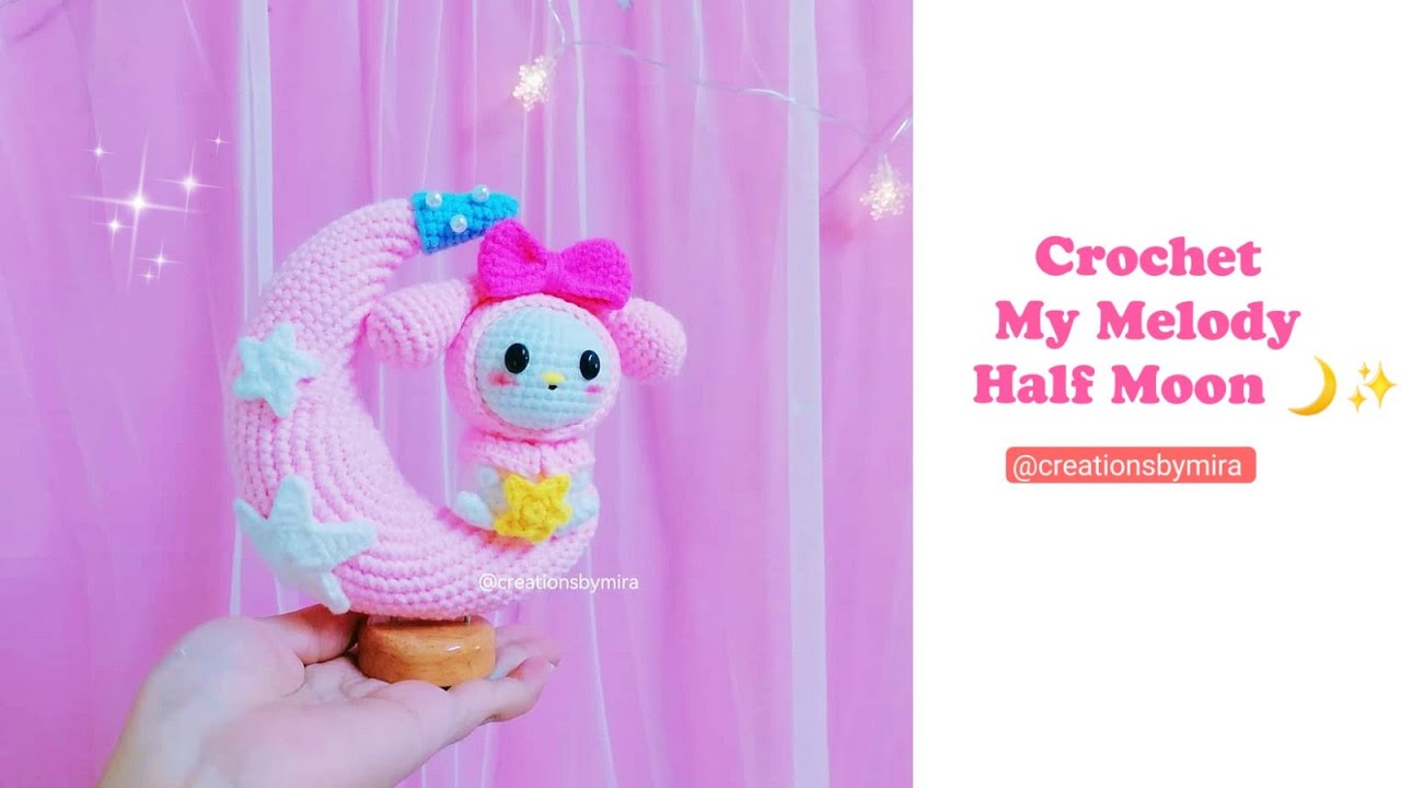 How to crochet My Melody Half Moon 🎀🌙|| Tutorial ♡♡ - YouTube